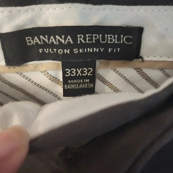 Banana Republic Chino Pants Charcoal Gray Fulton Skinny Fit Size 33 x 32 - Picture 4 of 12